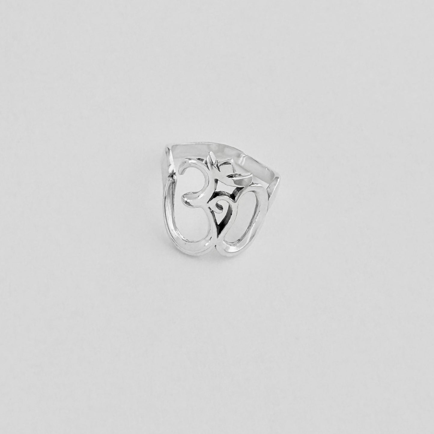 Sterling Silver Large OM Ring, Yoga Ring, Spirit Silver Rings, Sounds