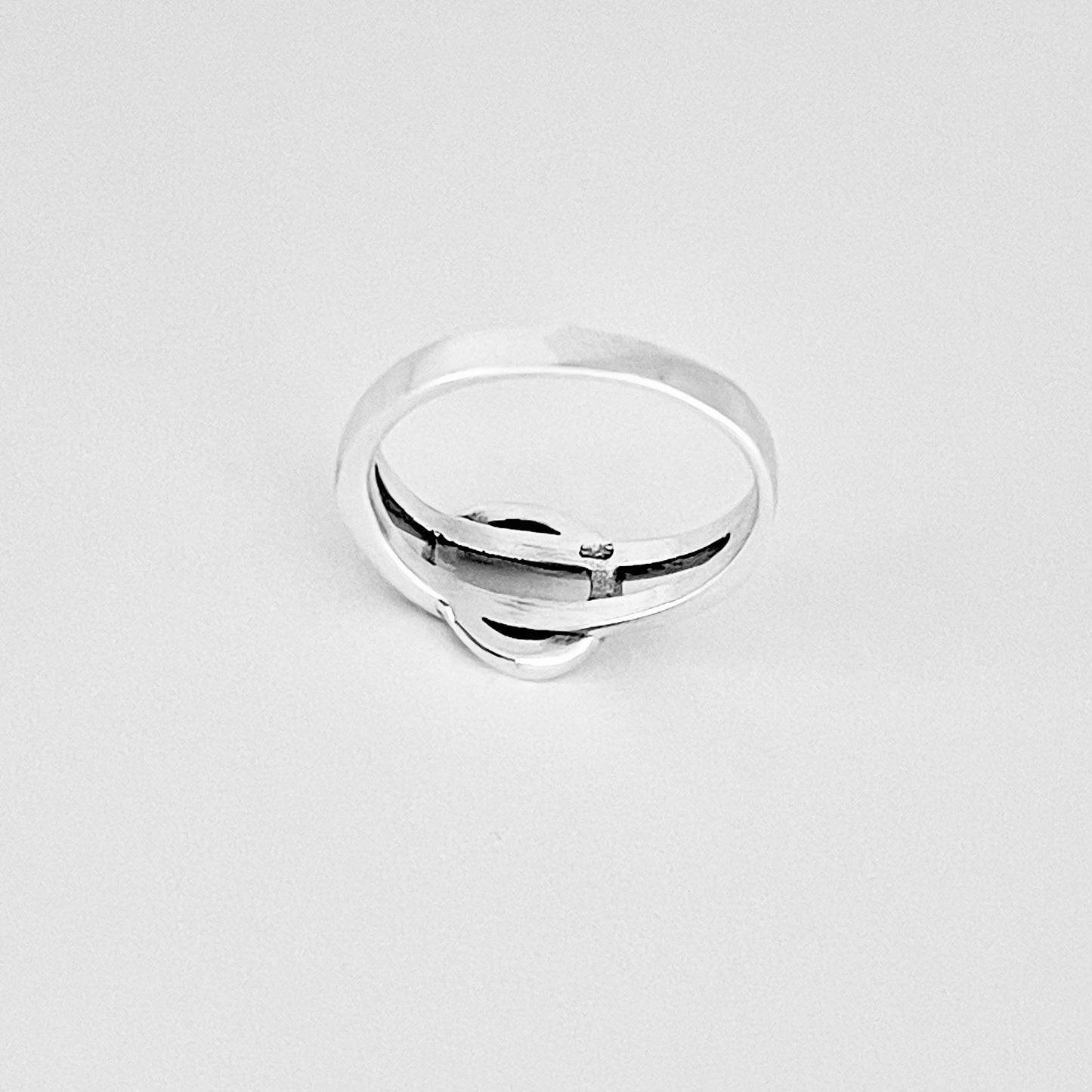 925 Sterling Silver Double Dot Line Loop Through Open Circle Ring | Halo Knot Silver Rings