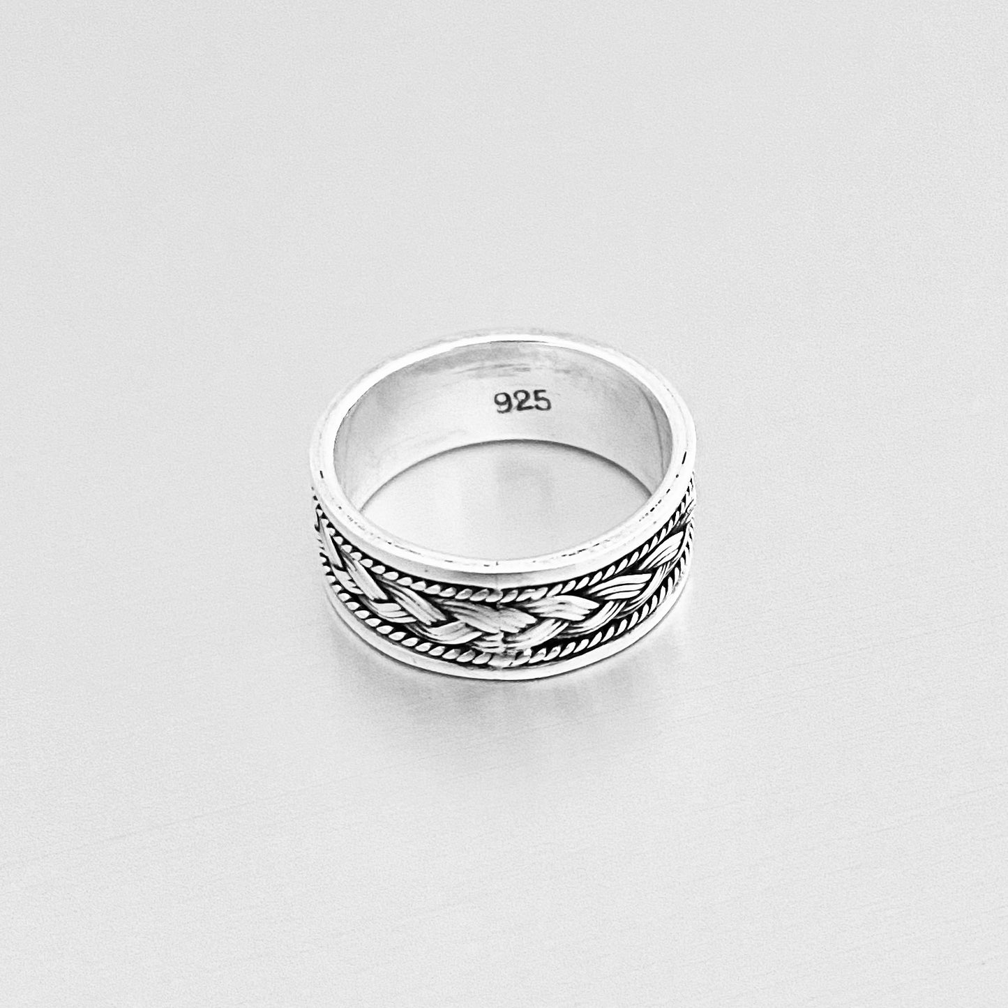 Sterling Silver Unisex Woven Ring, Wedding Band, Braided Rings, Silver Bands