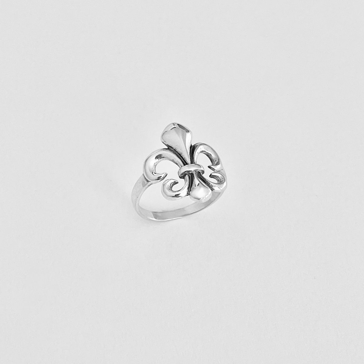 Sterling Silver Statement Fleur de Lis Ring – Saints Symbol Lily Flower Silver Rings
