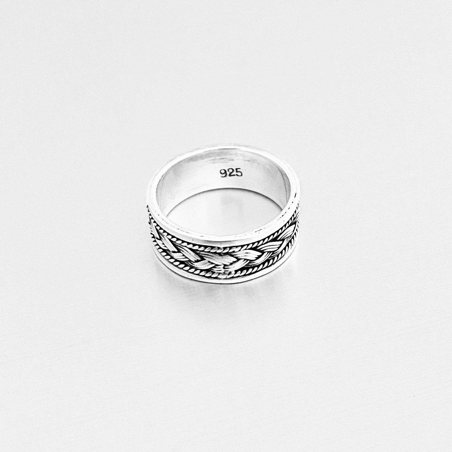 925 Sterling Silver Unisex Braid Ring – Woven Wedding Band, Statement Jewelry