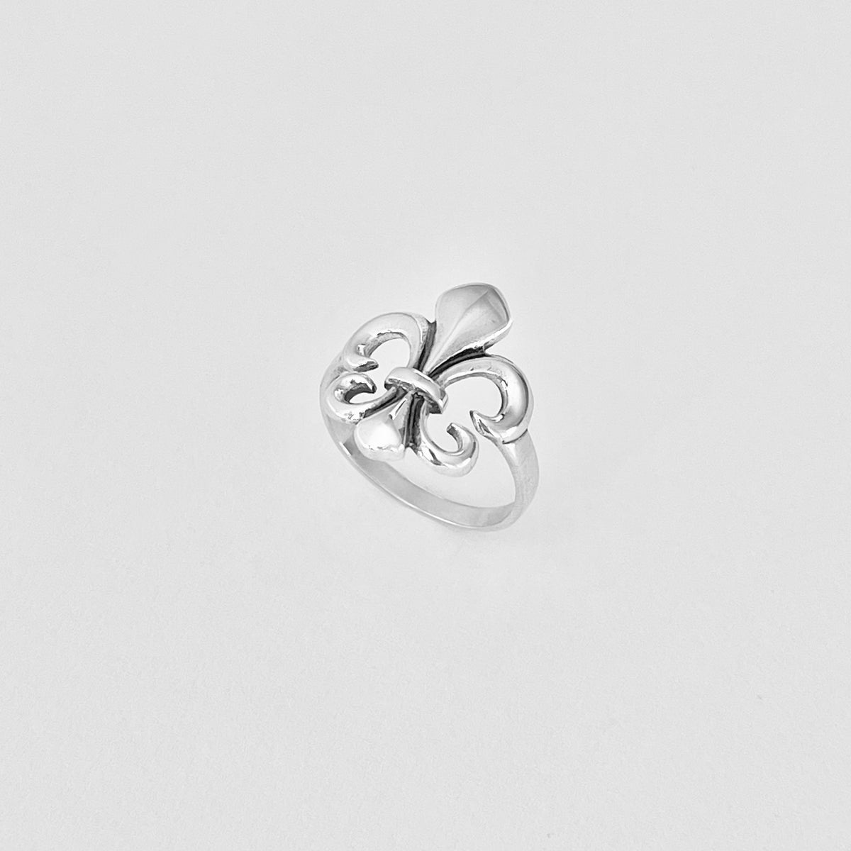 Sterling Silver Statement Fleur de Lis Ring – Saints Symbol Lily Flower Silver Rings