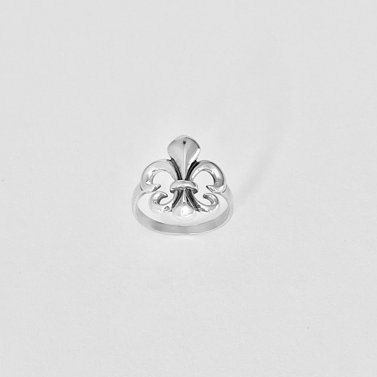 Sterling Silver Statement Fleur de Lis Ring – Saints Symbol Lily Flower Silver Rings