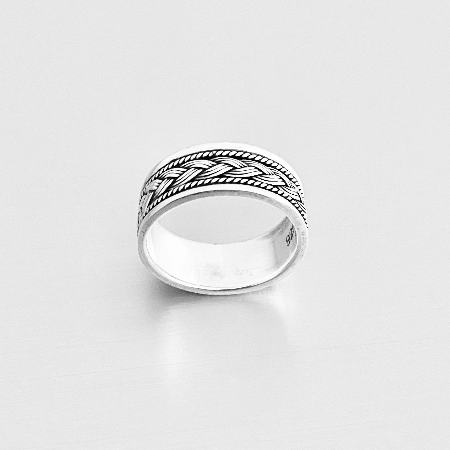 Sterling Silver Unisex Woven Ring, Wedding Band, Braided Rings, Silver Bands