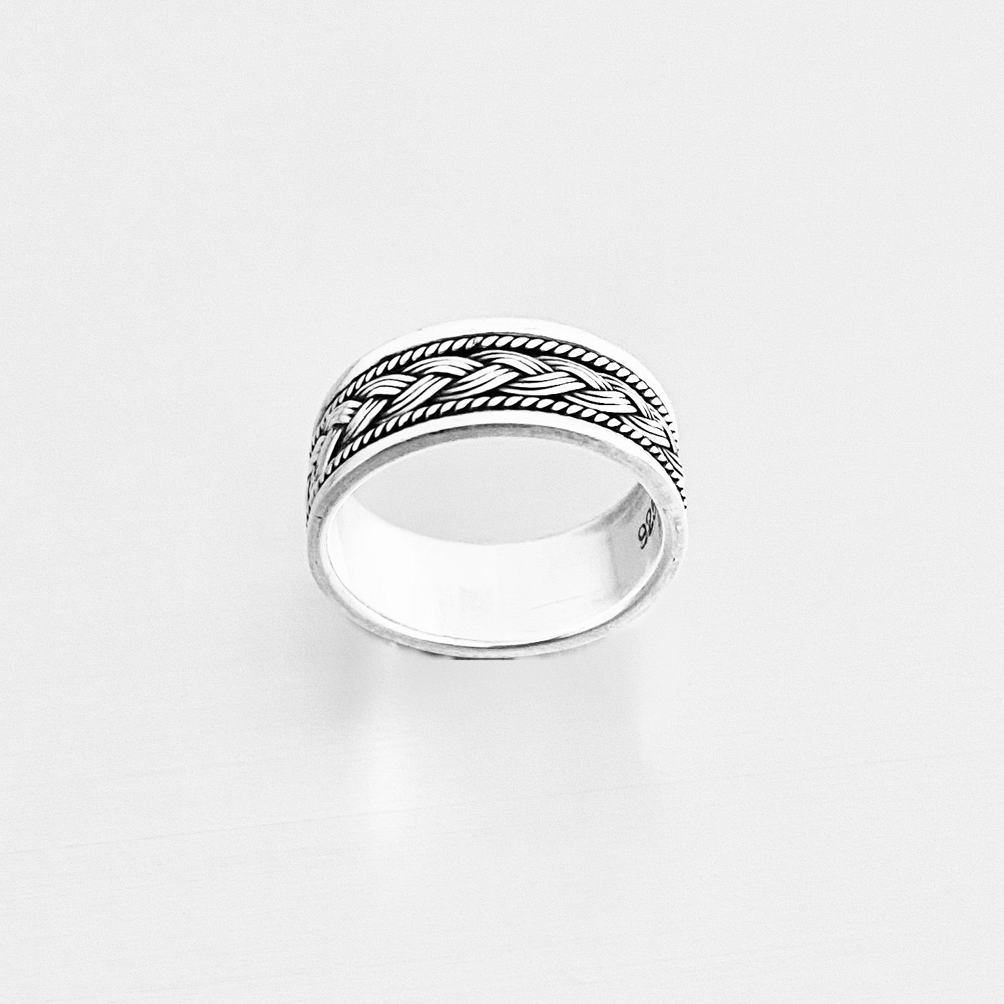 925 Sterling Silver Unisex Braid Ring – Woven Wedding Band, Statement Jewelry