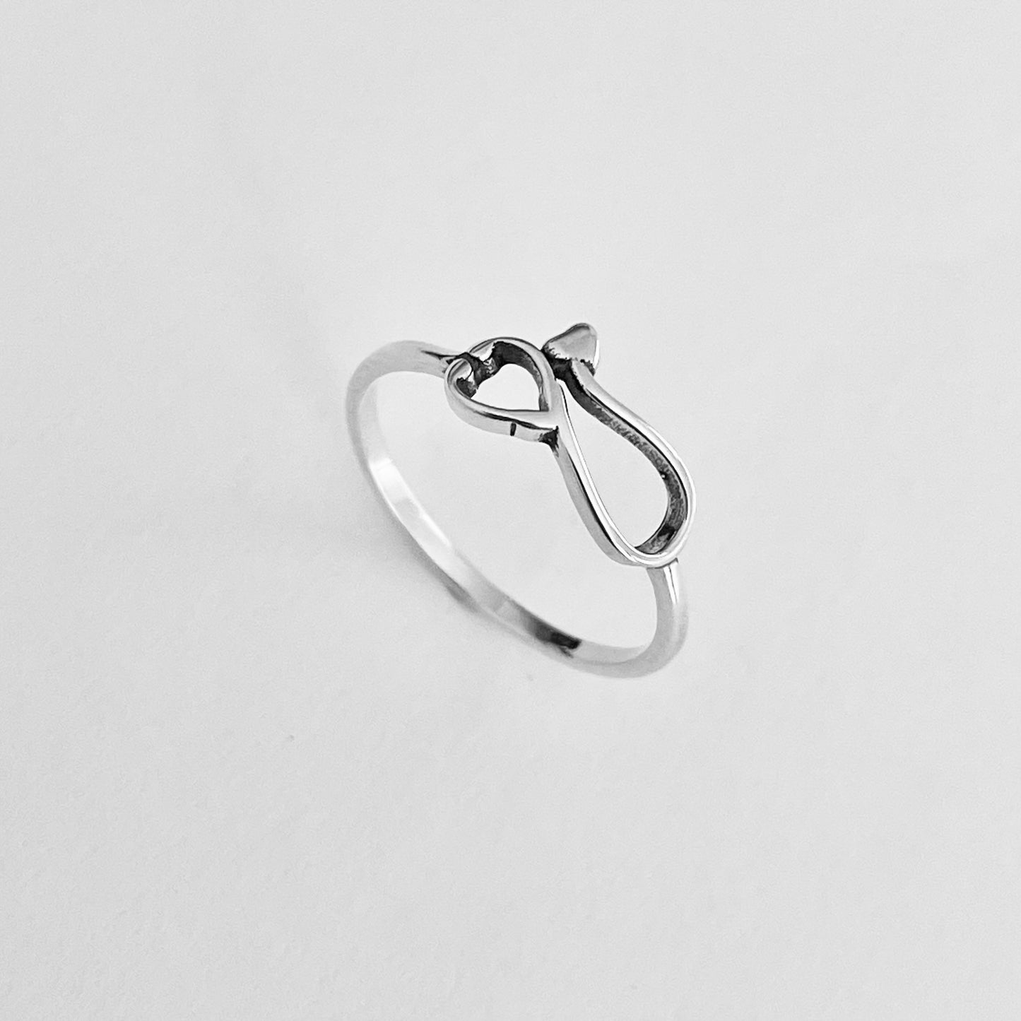 Sterling Silver Small Sideway Heart Stethoscope Ring, Doctor and Nurse Silver Ring, Medical Ring