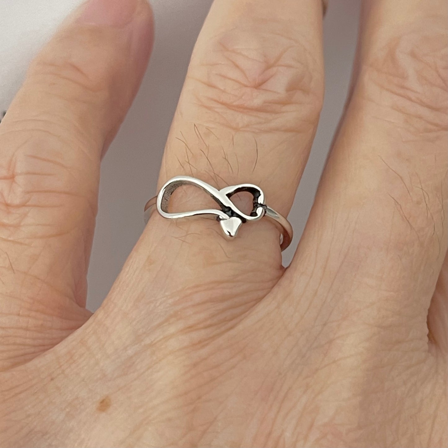 Sterling Silver Small Sideway Heart Stethoscope Ring, Doctor and Nurse Silver Ring, Medical Ring