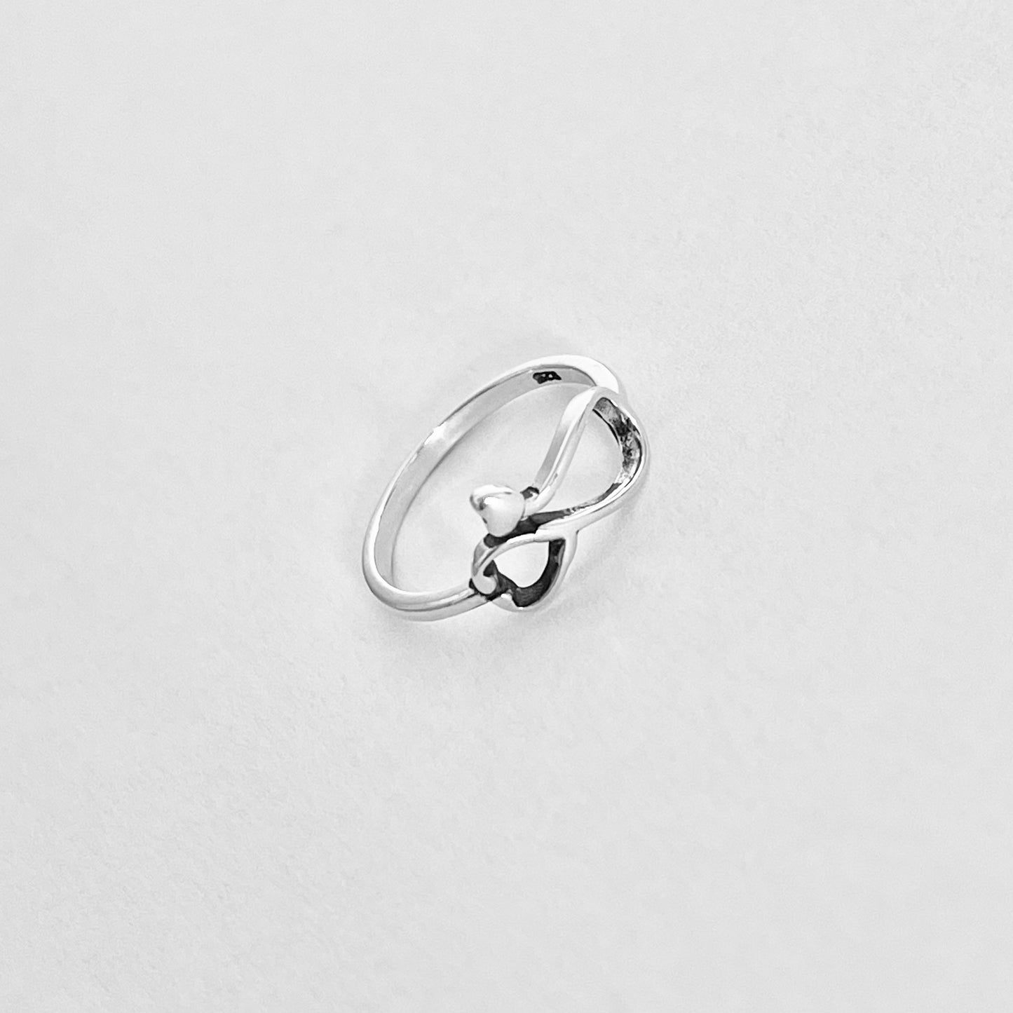 Sterling Silver Small Sideway Heart Stethoscope Ring, Doctor and Nurse Silver Ring, Medical Ring