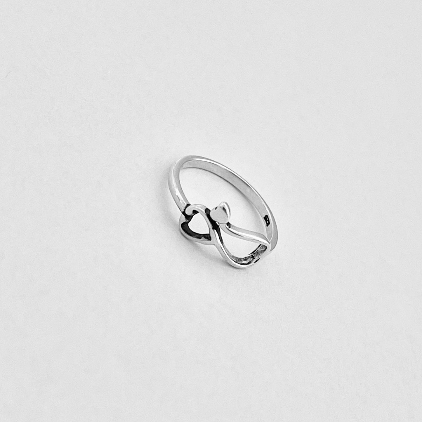 Sterling Silver Small Sideway Heart Stethoscope Ring, Doctor and Nurse Silver Ring, Medical Ring