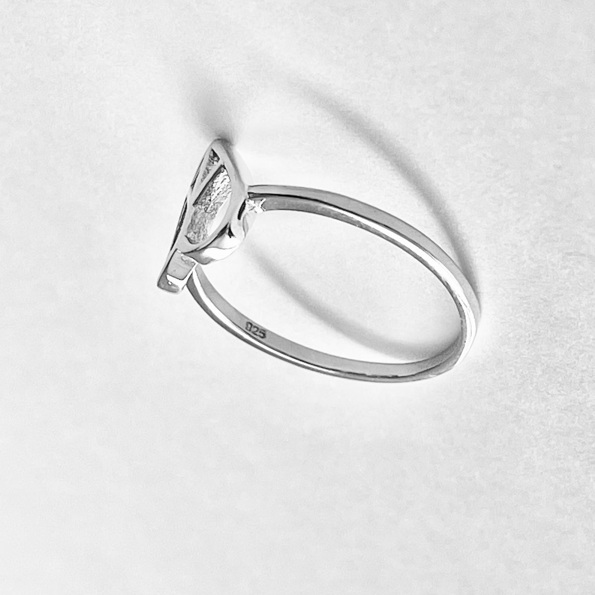 925 Sterling Silver Small Heart Peace Ring | Love Unity Minimalist Silver Rings