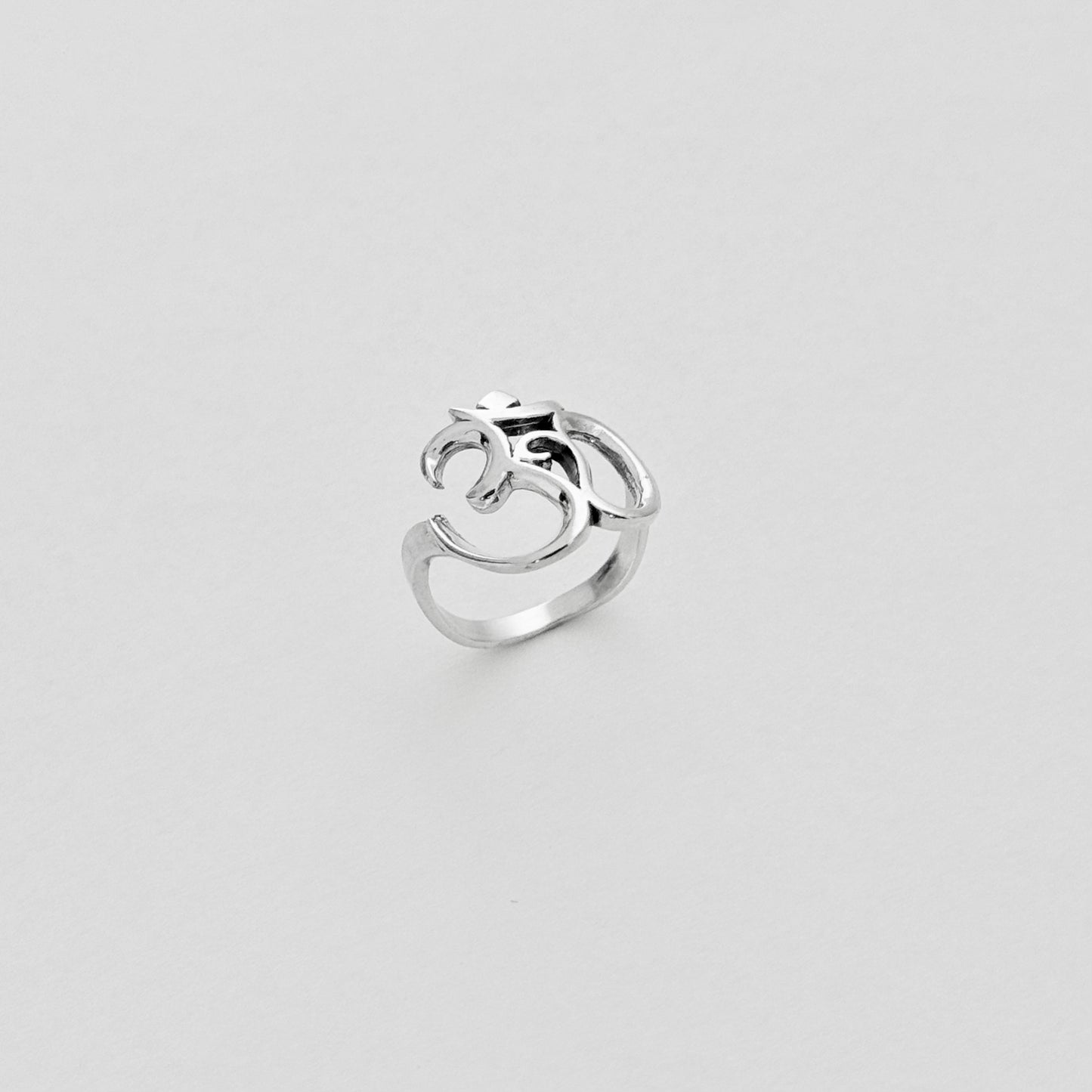 Sterling Silver Large OM Ring, Yoga Ring, Spirit Silver Rings, Sounds