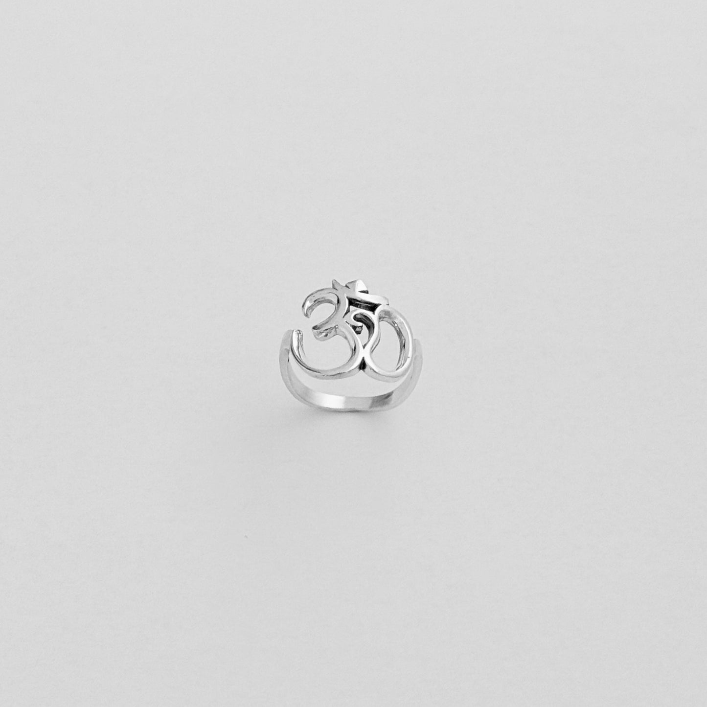 Sterling Silver Large OM Ring, Yoga Ring, Spirit Silver Rings, Sounds