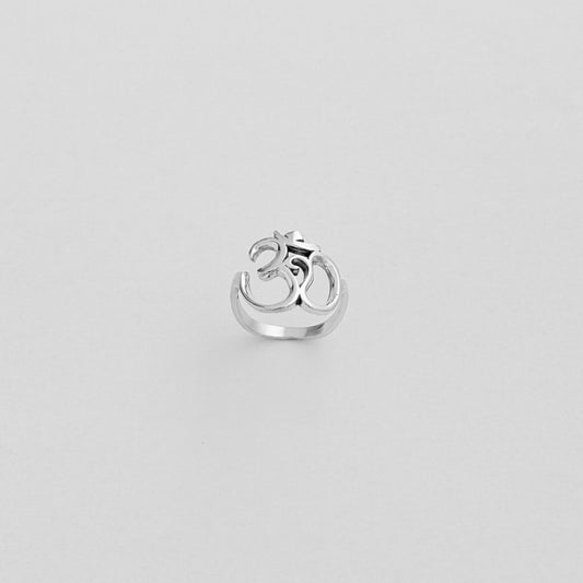 Sterling Silver Large OM Ring, Yoga Ring, Spirit Silver Rings, Sounds