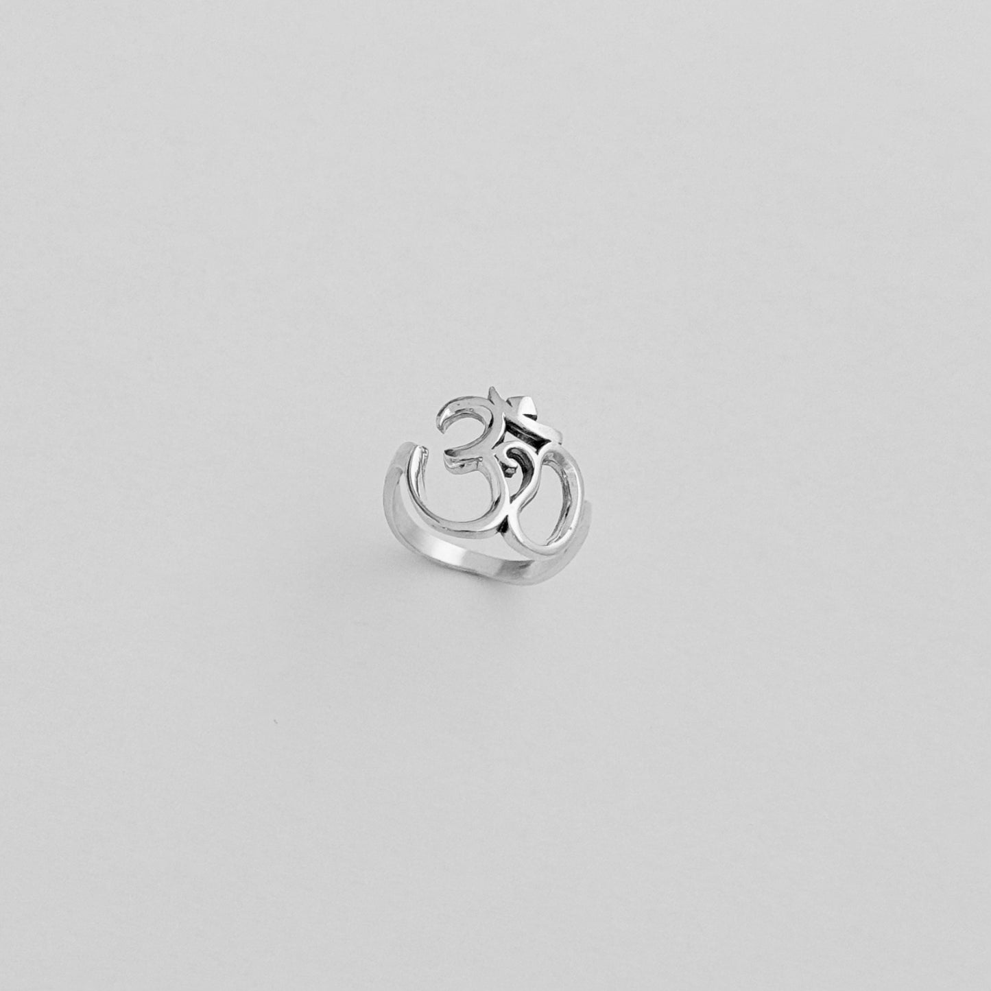 Sterling Silver Large OM Ring, Yoga Ring, Spirit Silver Rings, Sounds