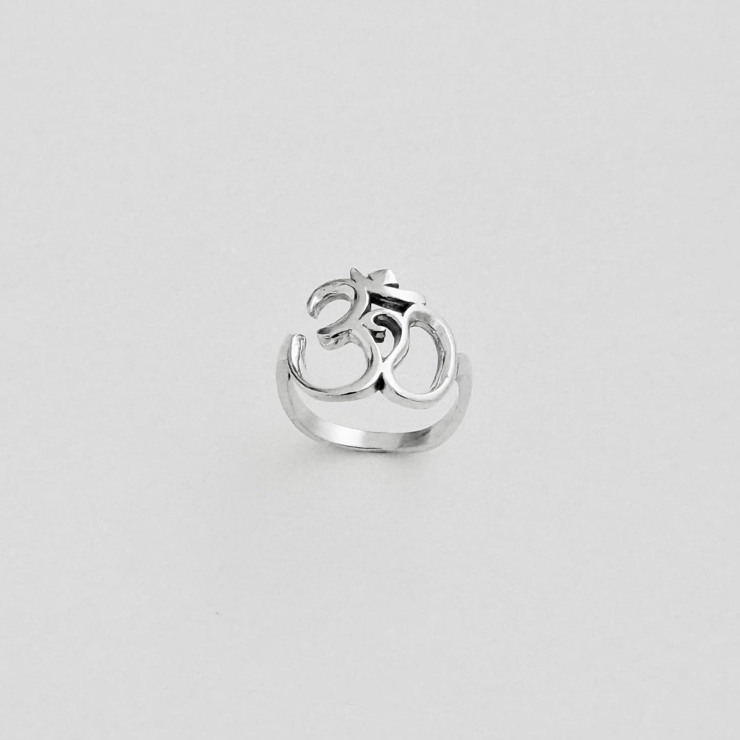 Sterling Silver Large OM Ring, Yoga Ring, Spirit Silver Rings, Sounds
