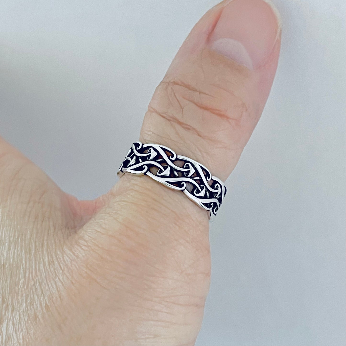 Sterling Silver Baby Mushroom Band Ring, Unisex Wedding Band, Fungus Vegetables