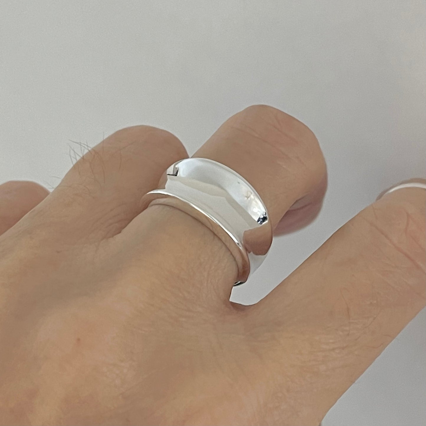 Sterling Silver Unisex Concave Ring, Silver Band, Silver Rings, Wedding Bands