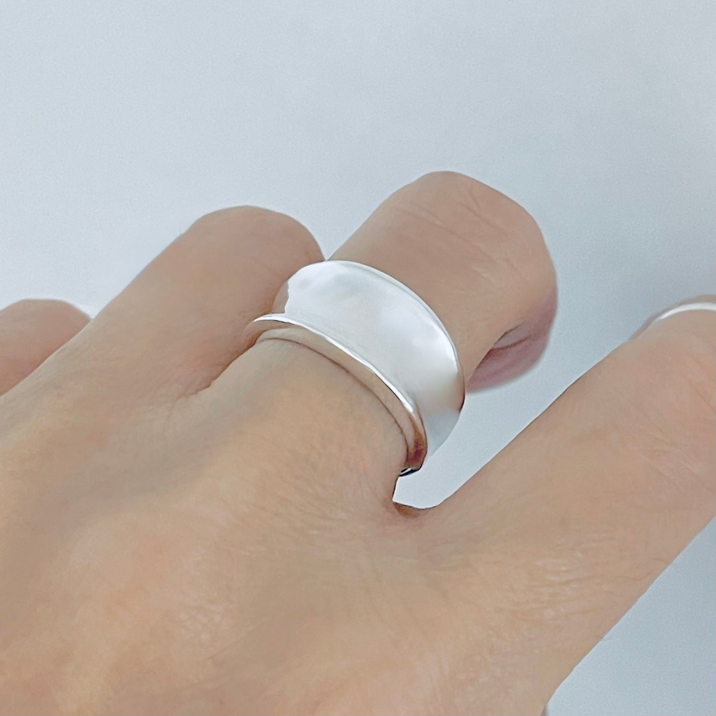 Sterling Silver High Polish Concave Ring, Unisex Wedding Band, Silver Rings