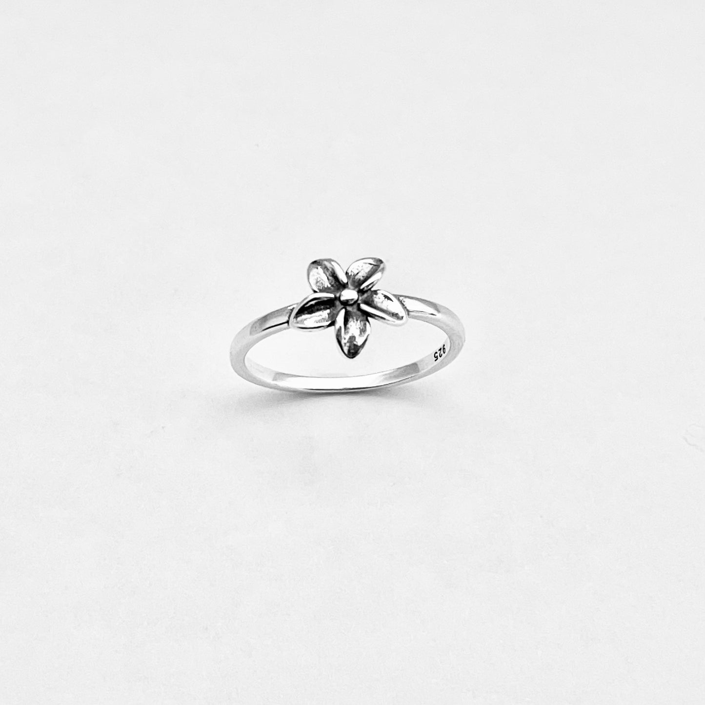 Sterling Silver Plumeria Flower Ring | Hawaii Floral Rings