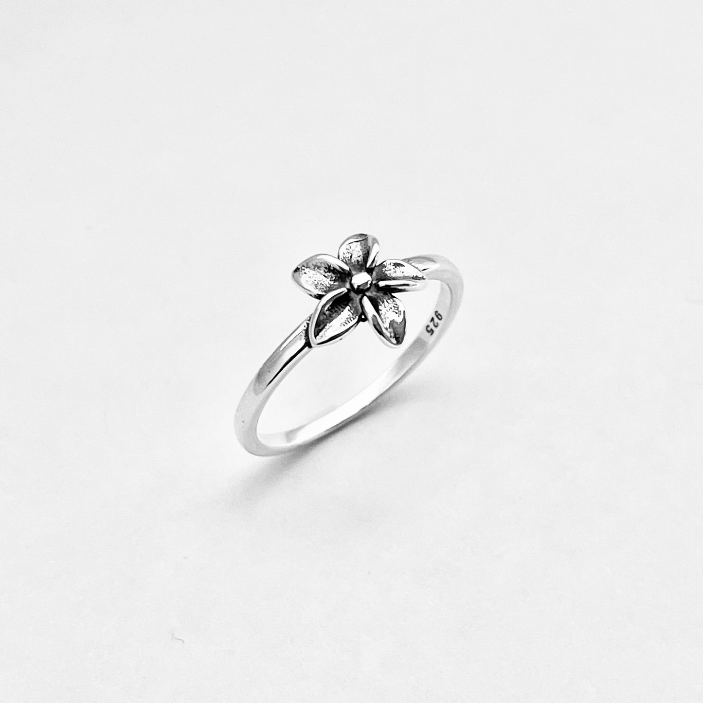Sterling Silver Plumeria Flower Ring | Hawaii Floral Rings
