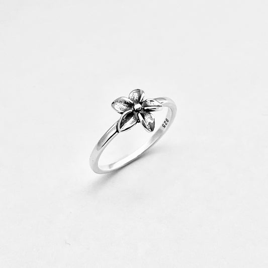 Sterling Silver Plumeria Flower Ring | Hawaii Floral Rings