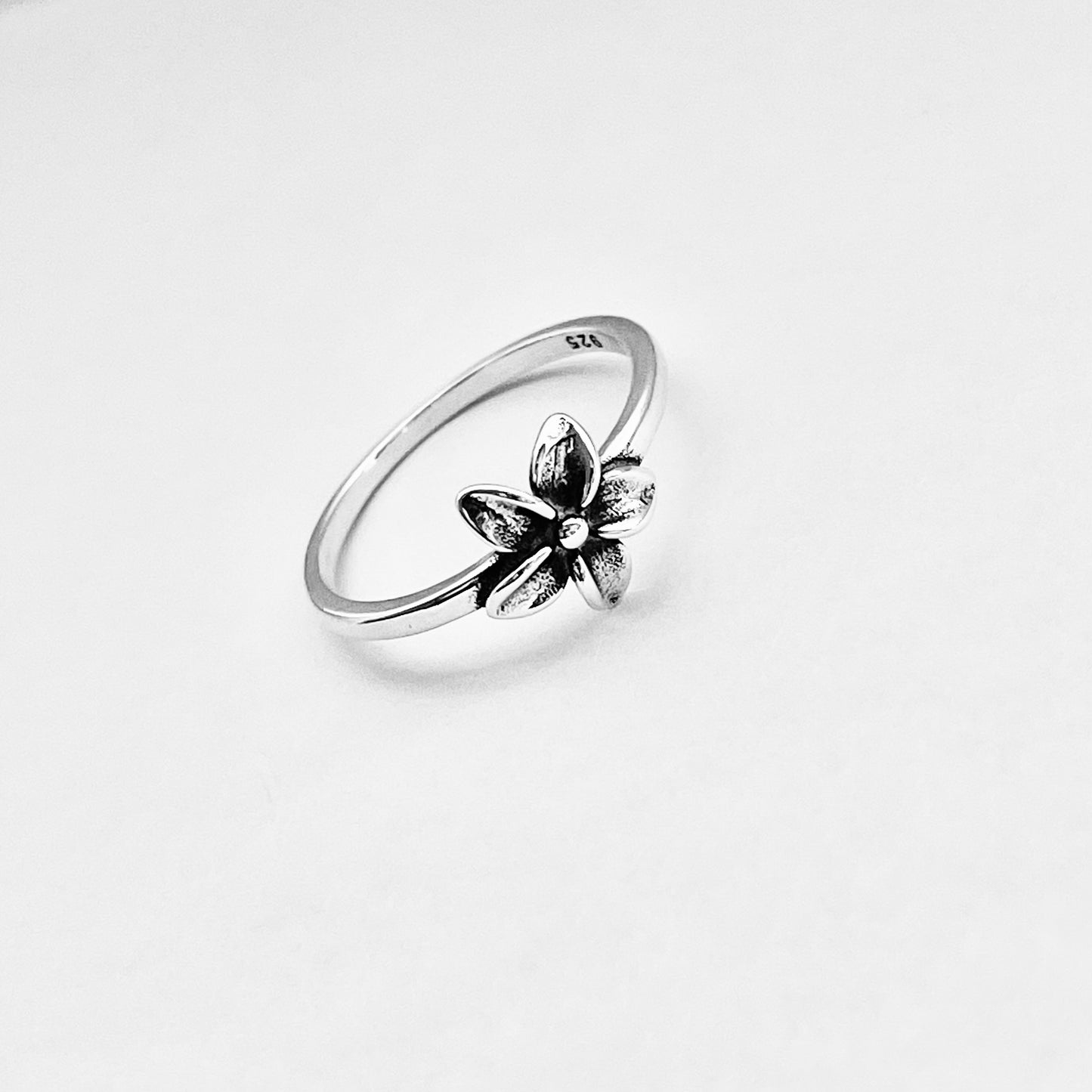 Sterling Silver Plumeria Flower Ring | Hawaii Floral Rings