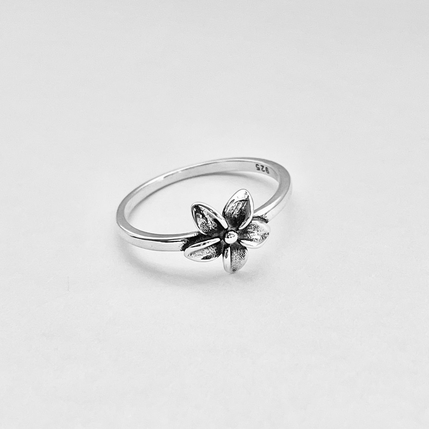 Sterling Silver Small Plumeria Ring, Hawaii Ring, Silver Flower Rings