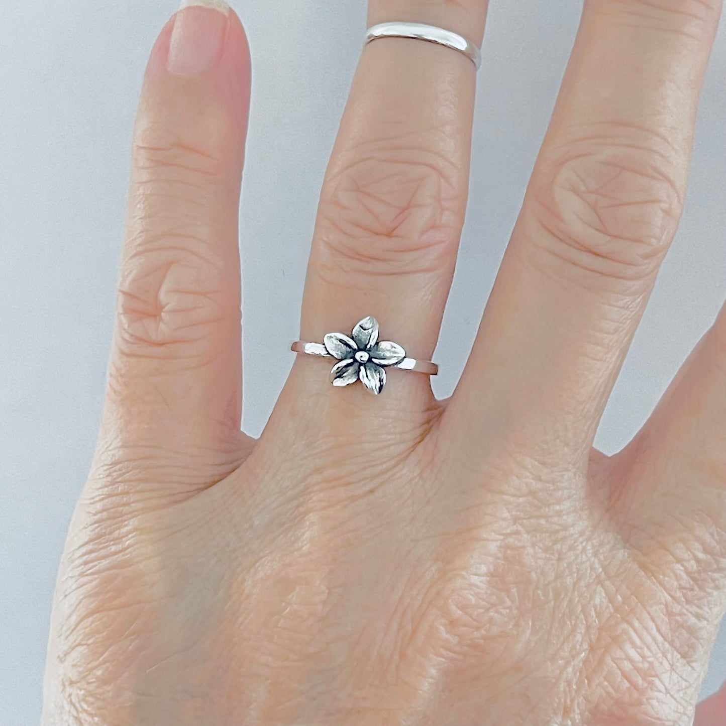 Sterling Silver Plumeria Flower Ring | Hawaii Floral Rings