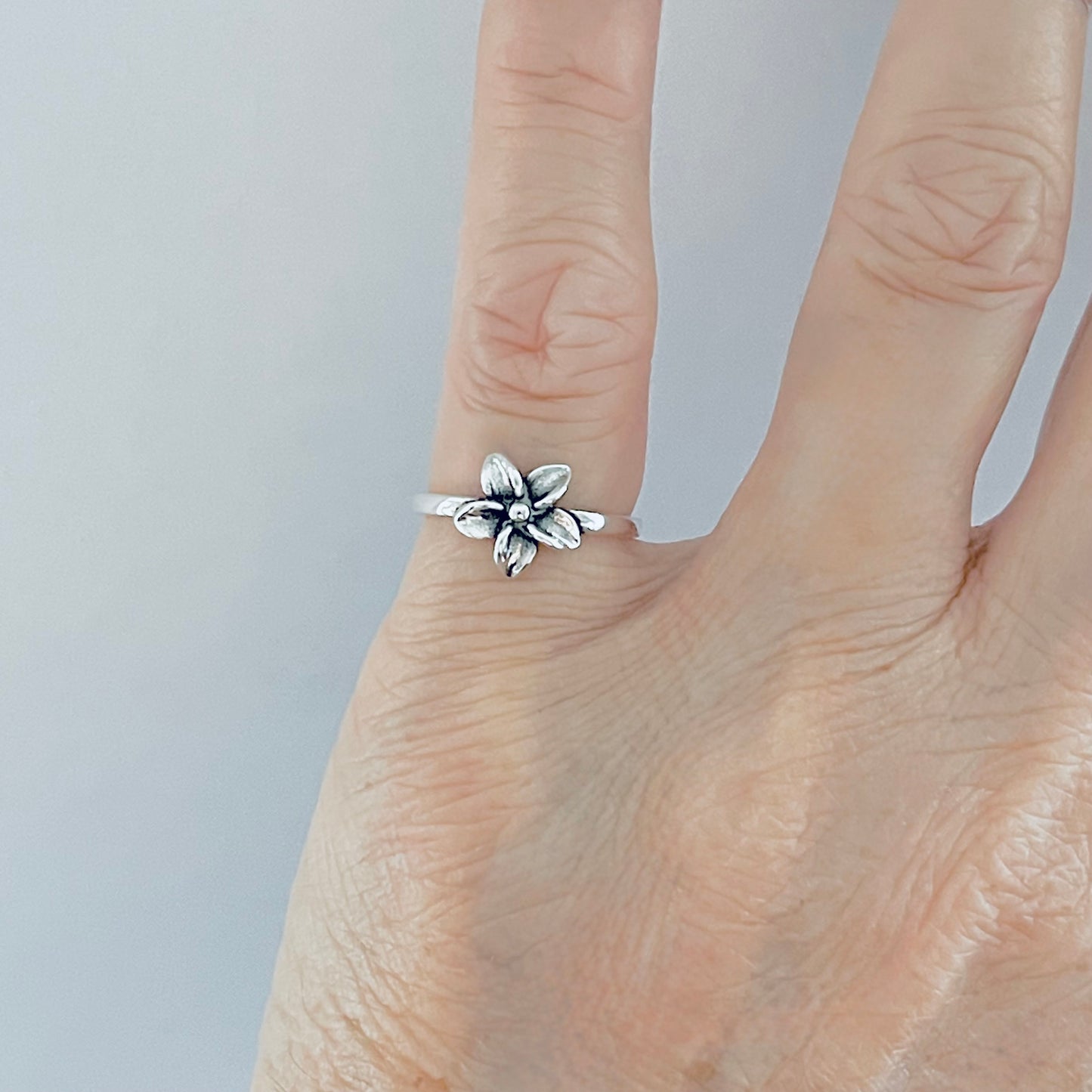 Sterling Silver Plumeria Flower Ring | Hawaii Floral Rings