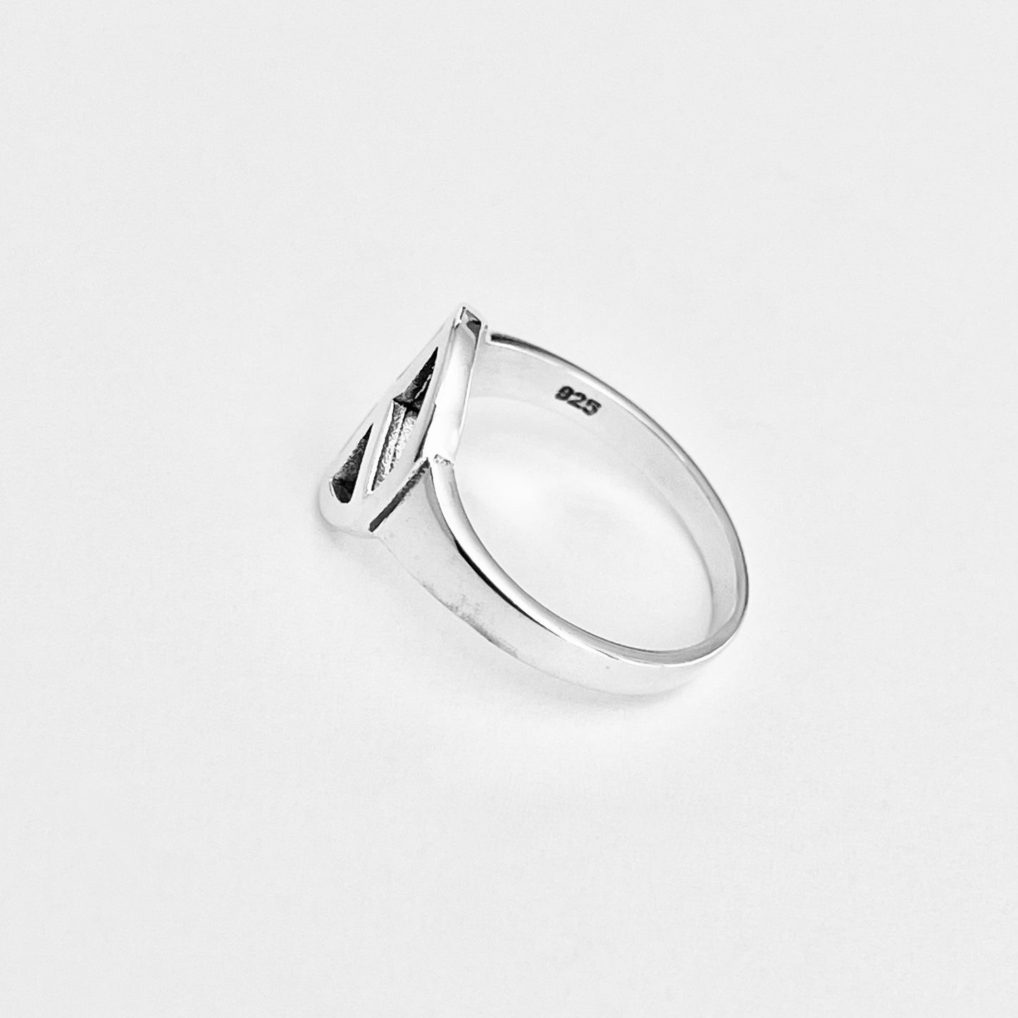 Sterling Silver High Polish Peace Sign Ring – Boho Love Unity Silver Rings