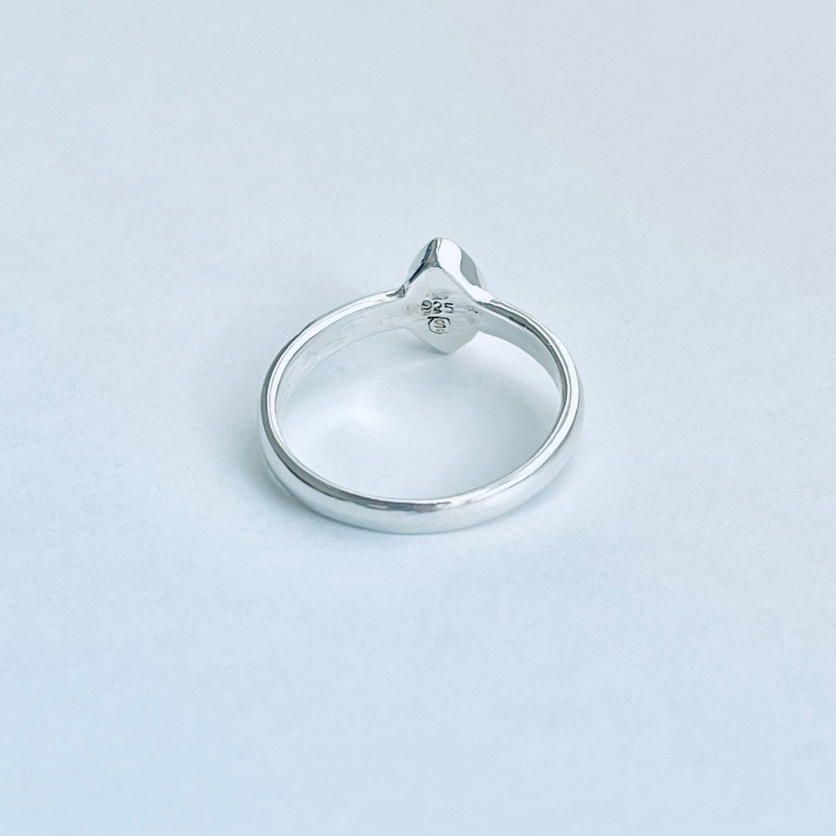 925 Sterling Silver Solitaire Diamond Shape Genuine Turquoise Ring | Dainty Stone Silver Rings