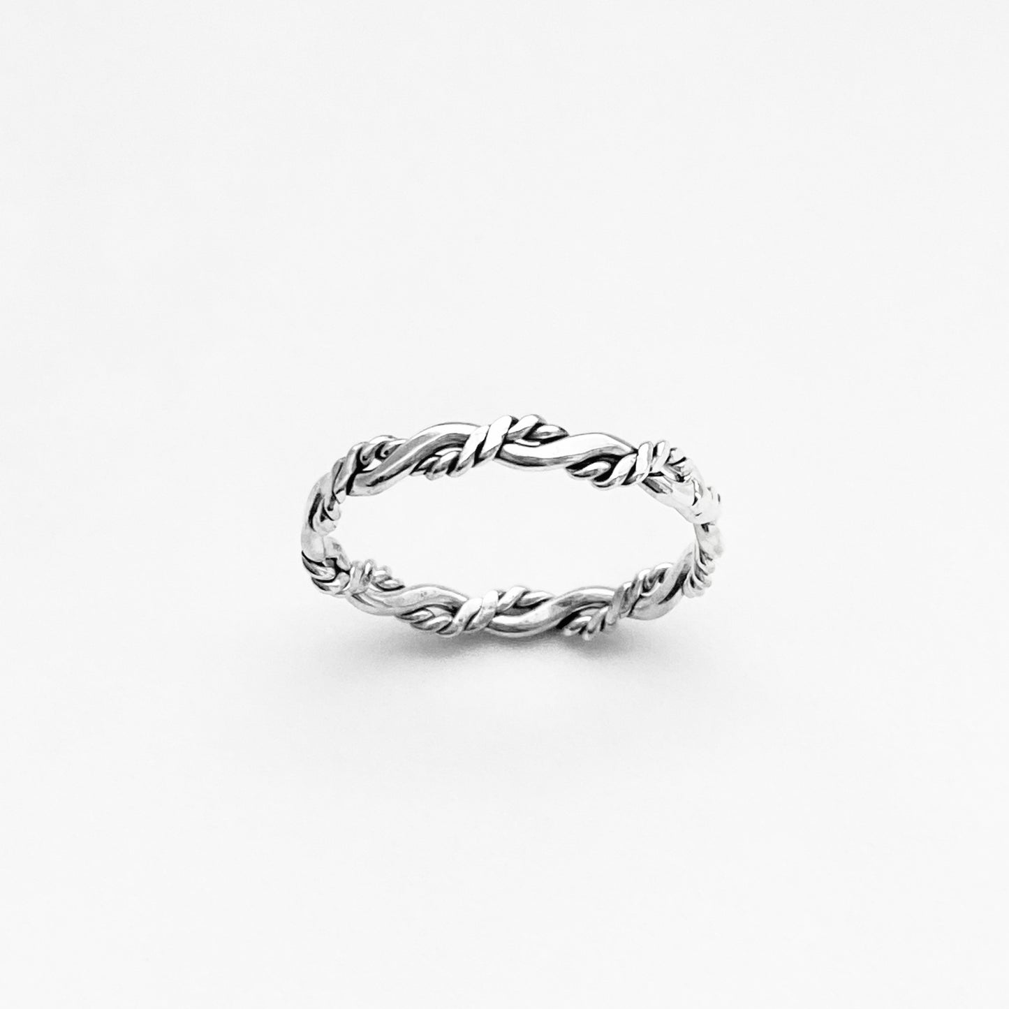 Sterling Silver Twisted Rope Ring, Stackable Rings, Silver Twist Band