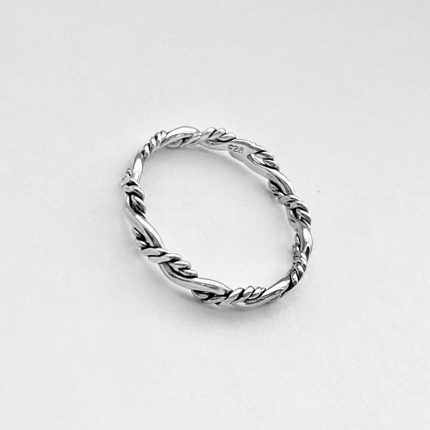 Sterling Silver Twisted Rope Ring, Stackable Rings, Silver Twist Band