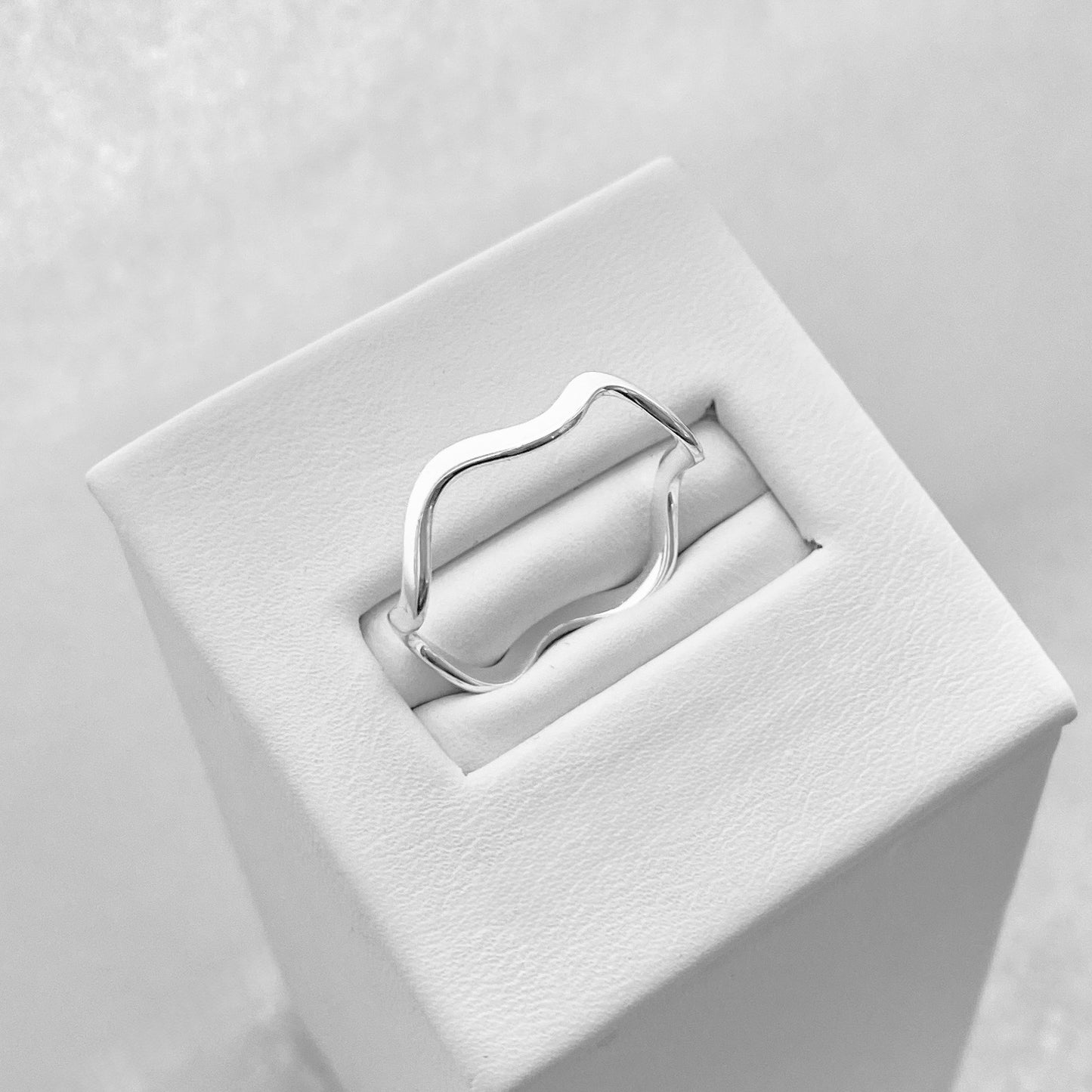 925 Sterling Silver High Polish Zigzag Band Ring, Stackable Ocean Waves Silver Rings
