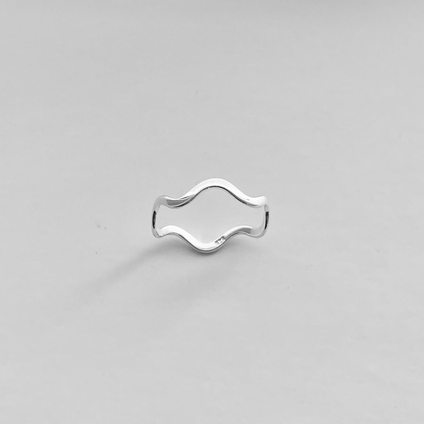 Sterling Silver High Polish Zigzag Band, Silver Wave Ring