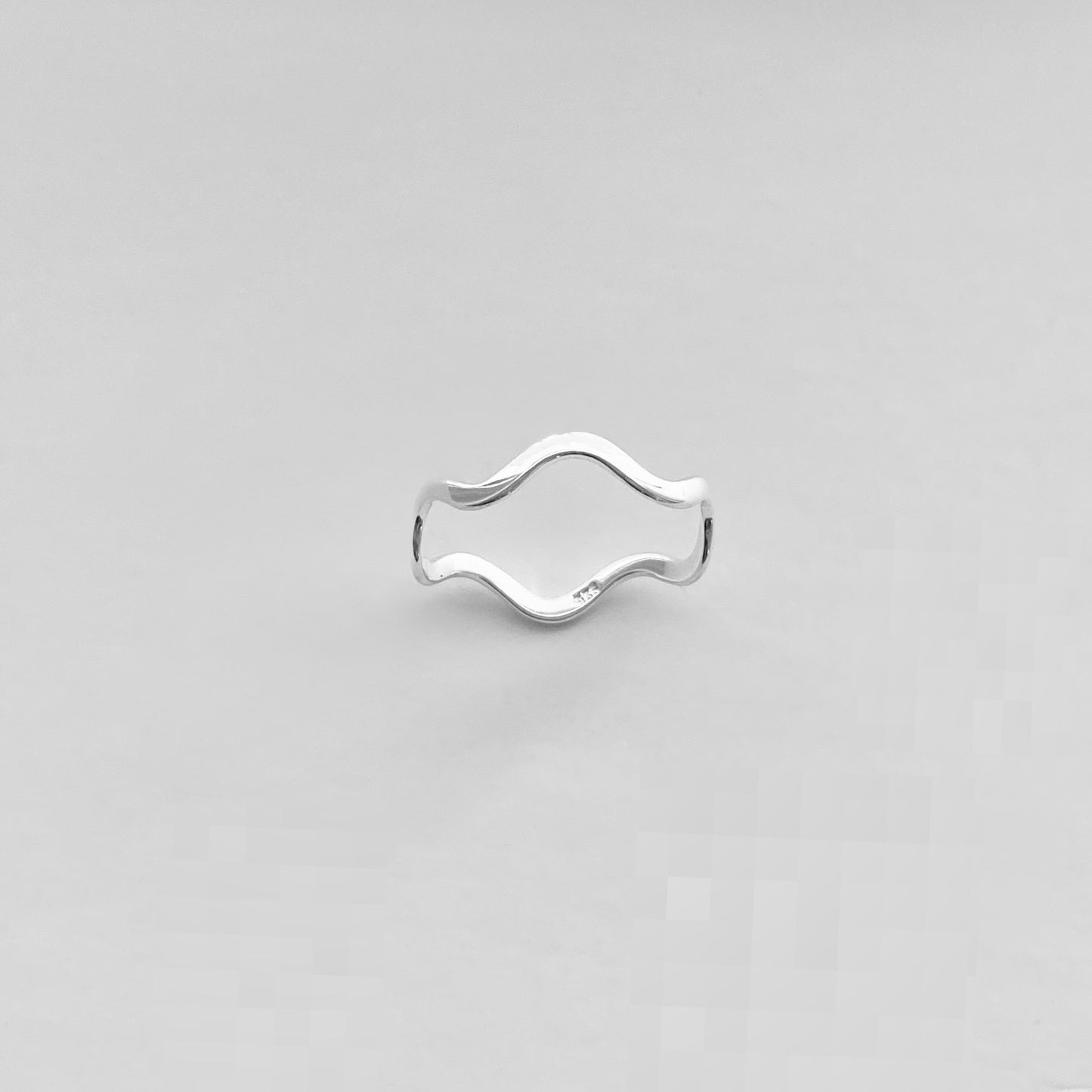 925 Sterling Silver High Polish Zigzag Band Ring, Stackable Ocean Waves Silver Rings