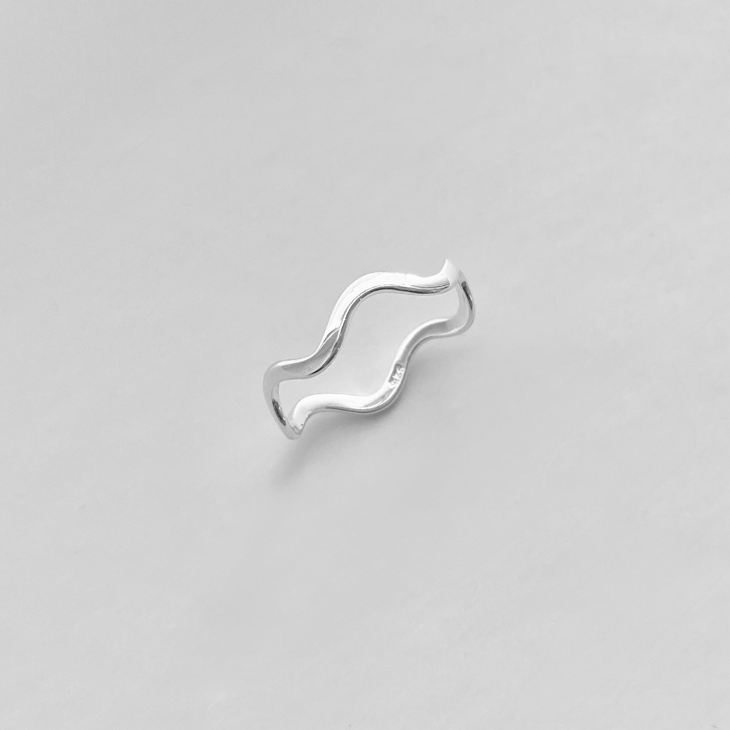 925 Sterling Silver High Polish Zigzag Band Ring, Stackable Ocean Waves Silver Rings