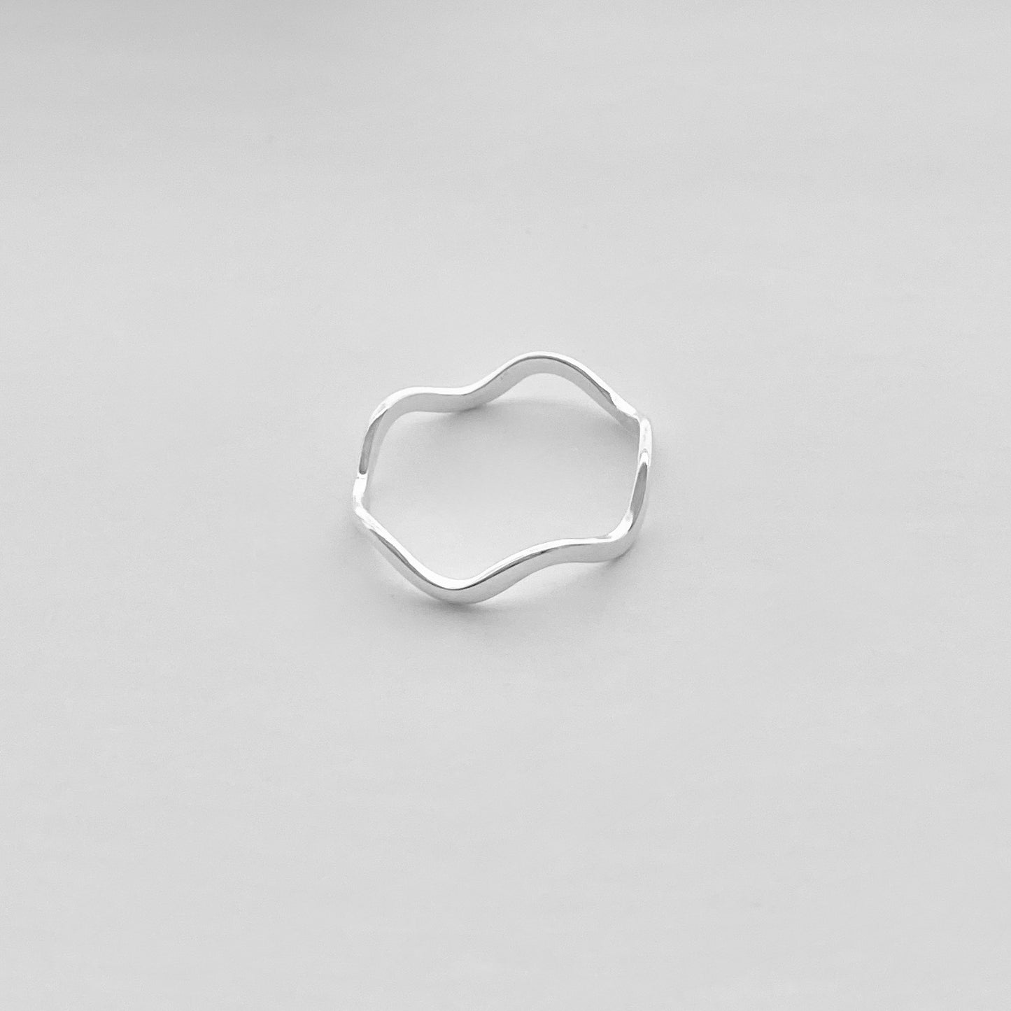 925 Sterling Silver High Polish Zigzag Band Ring, Stackable Ocean Waves Silver Rings