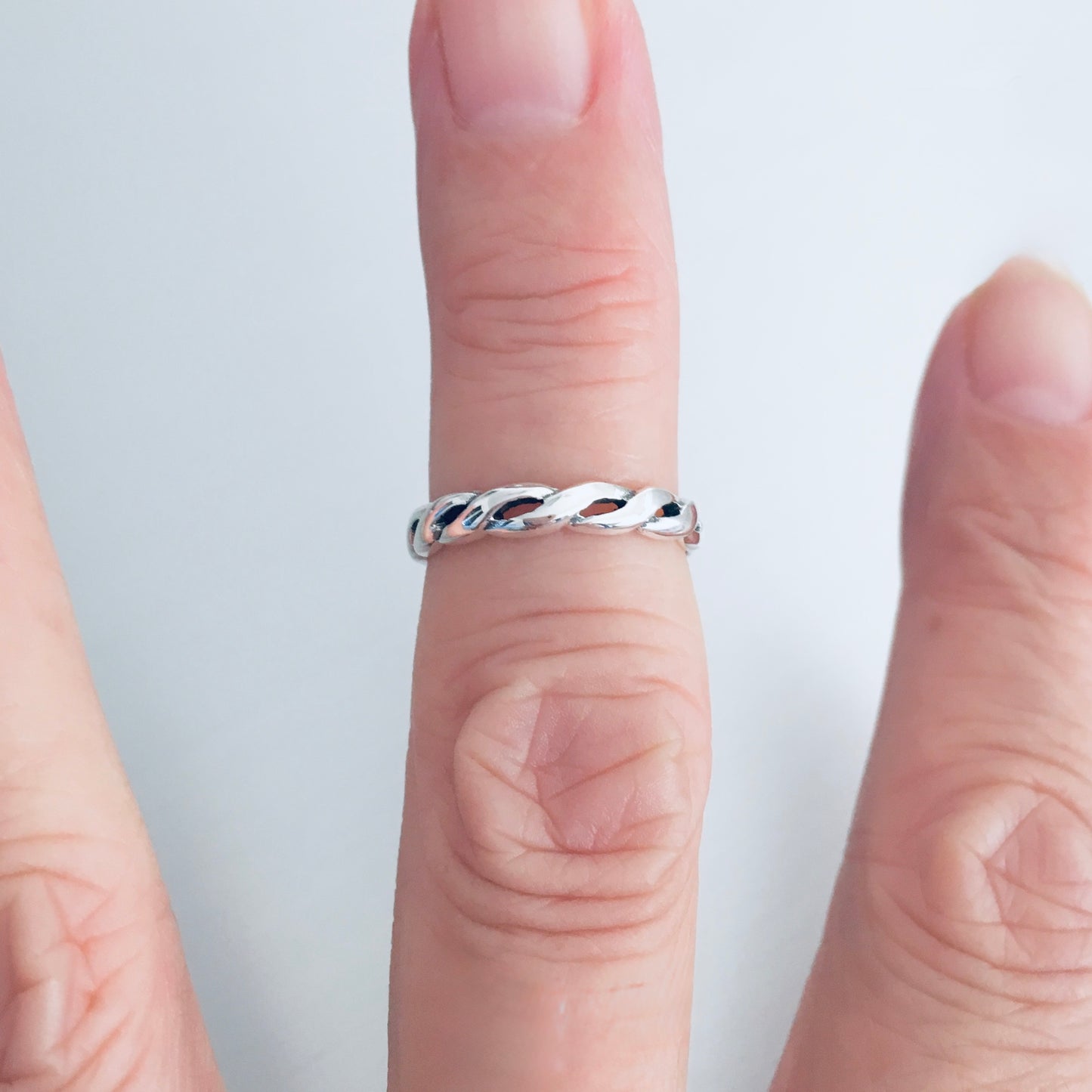 925 Sterling Silver Twisted Braid Toe Ring | Dainty Infinity Rope Silver Rings
