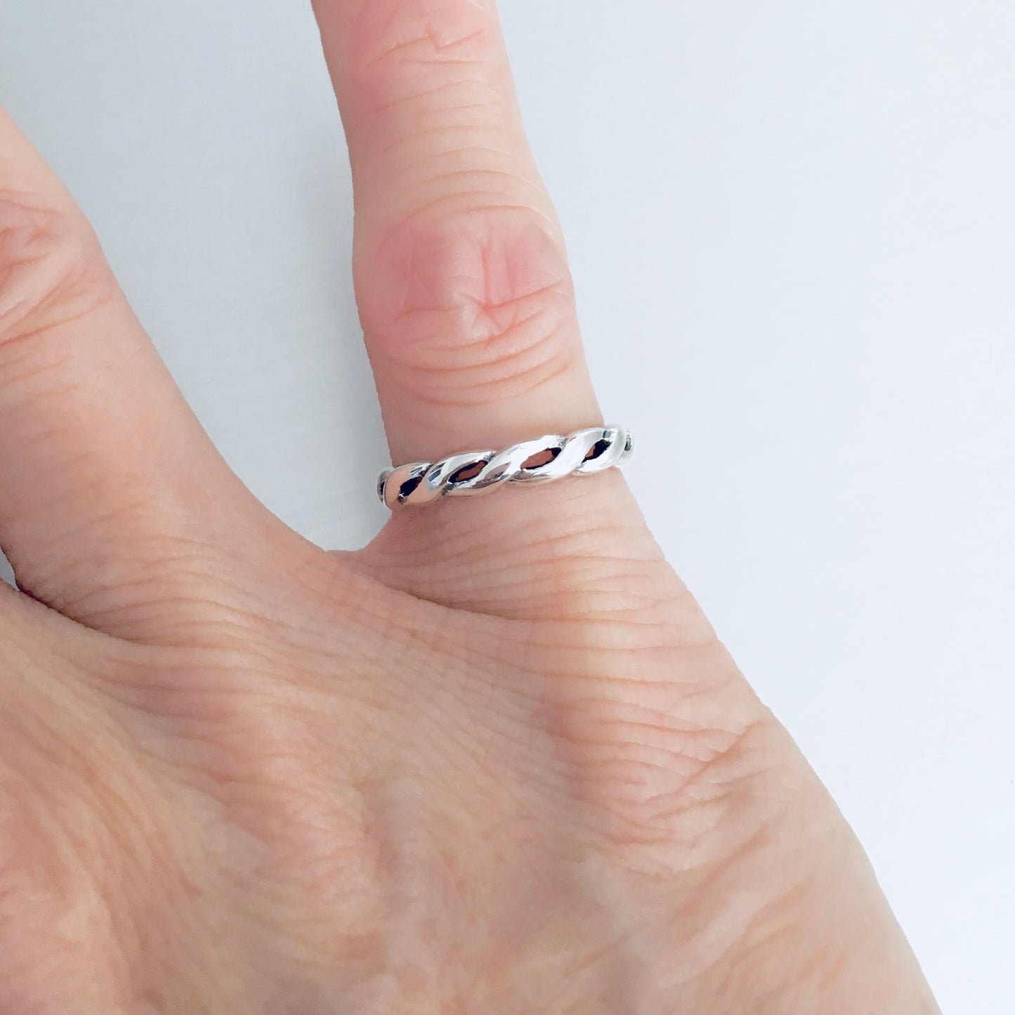 925 Sterling Silver Twisted Braid Toe Ring | Dainty Infinity Rope Silver Rings