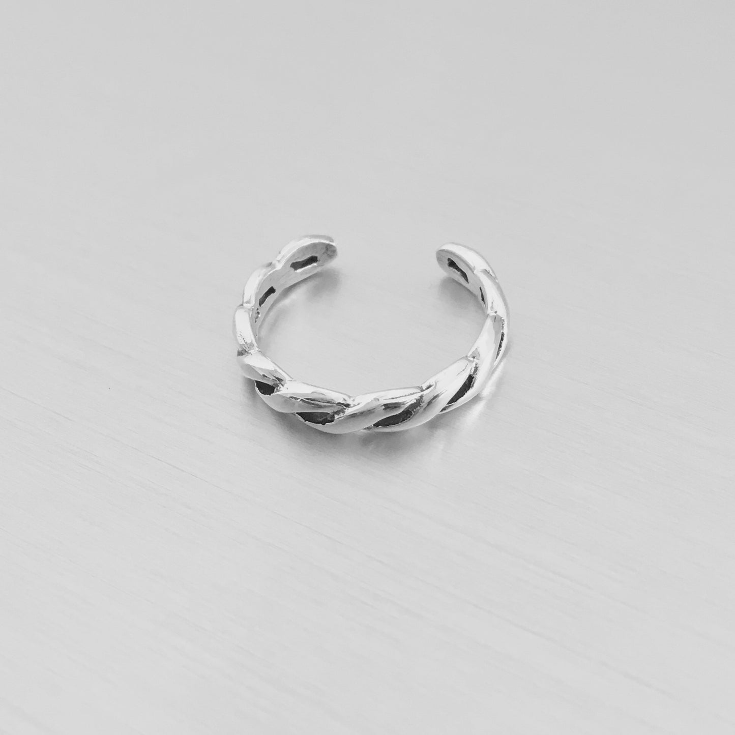 925 Sterling Silver Twisted Braid Toe Ring | Dainty Infinity Rope Silver Rings