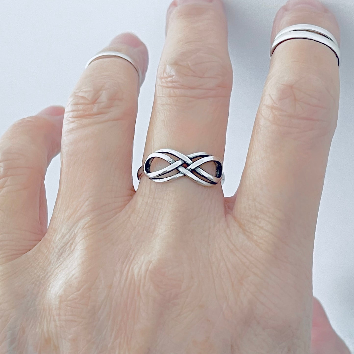 925 Sterling Silver Double Infinity Ring | Dainty Eternity Love Silver Rings