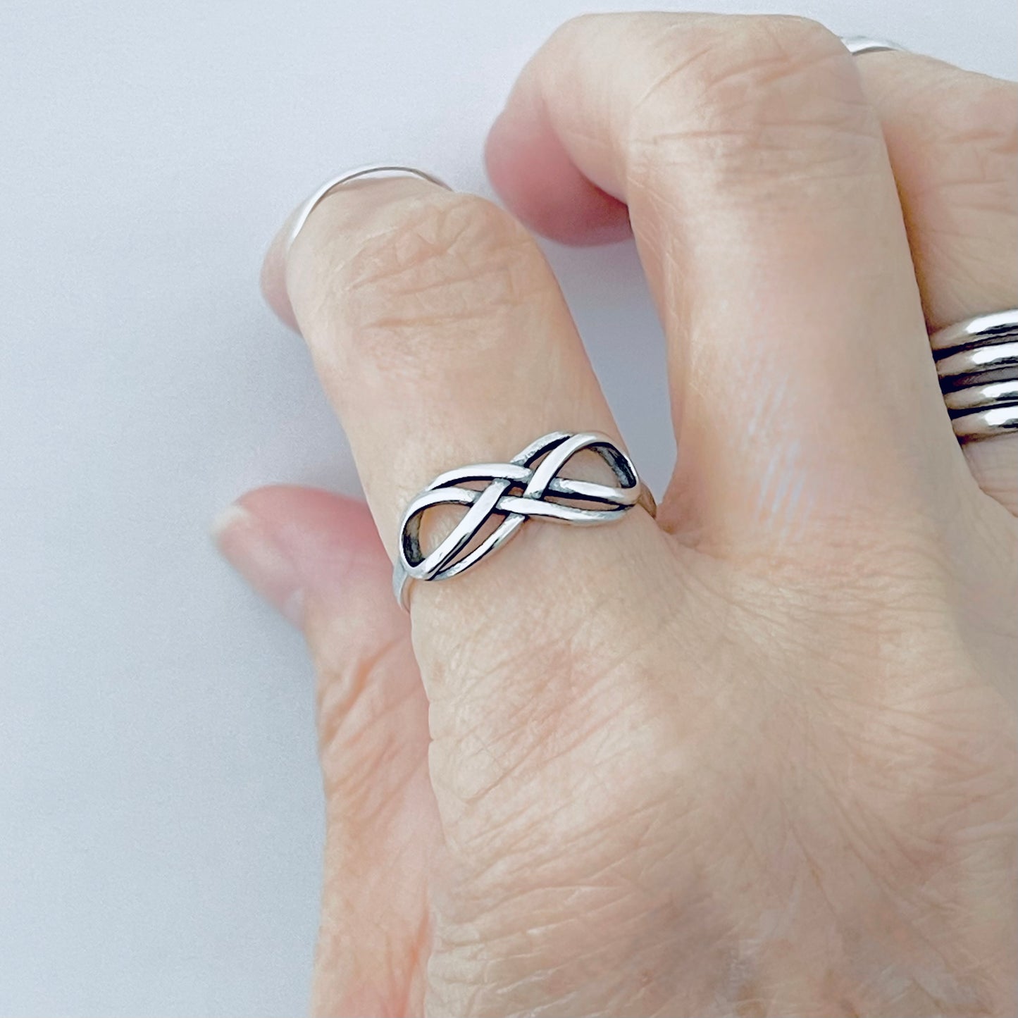 925 Sterling Silver Double Infinity Ring | Dainty Eternity Love Silver Rings