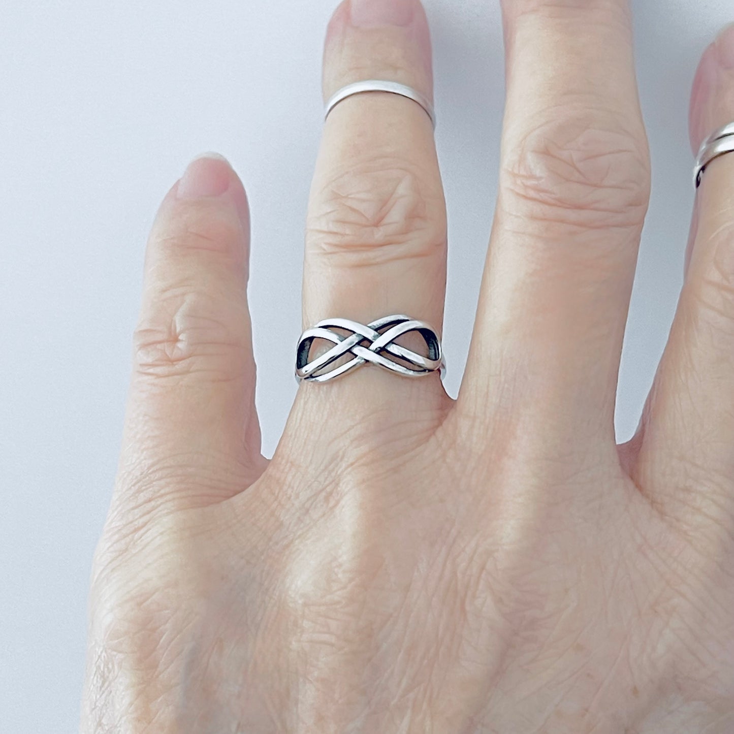 925 Sterling Silver Double Infinity Ring | Dainty Eternity Love Silver Rings