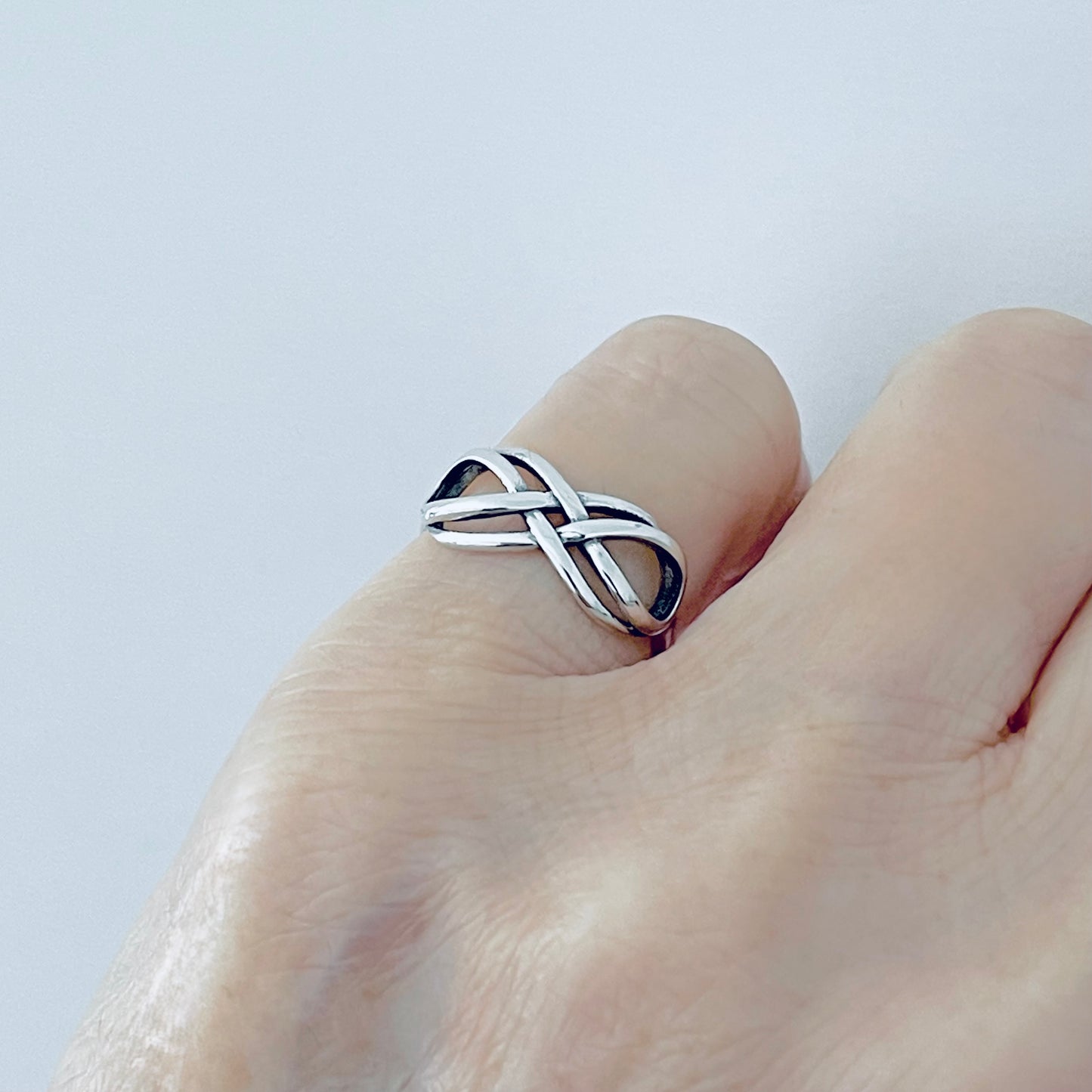 925 Sterling Silver Double Infinity Ring | Dainty Eternity Love Silver Rings