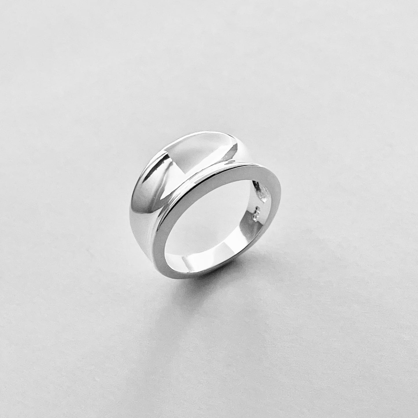 Sterling Silver Unisex Concave Ring, Silver Band, Silver Rings, Wedding Bands