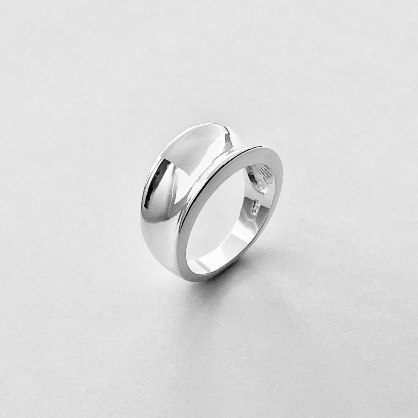 Sterling Silver Unisex Concave Ring, Silver Band, Silver Rings, Wedding Bands