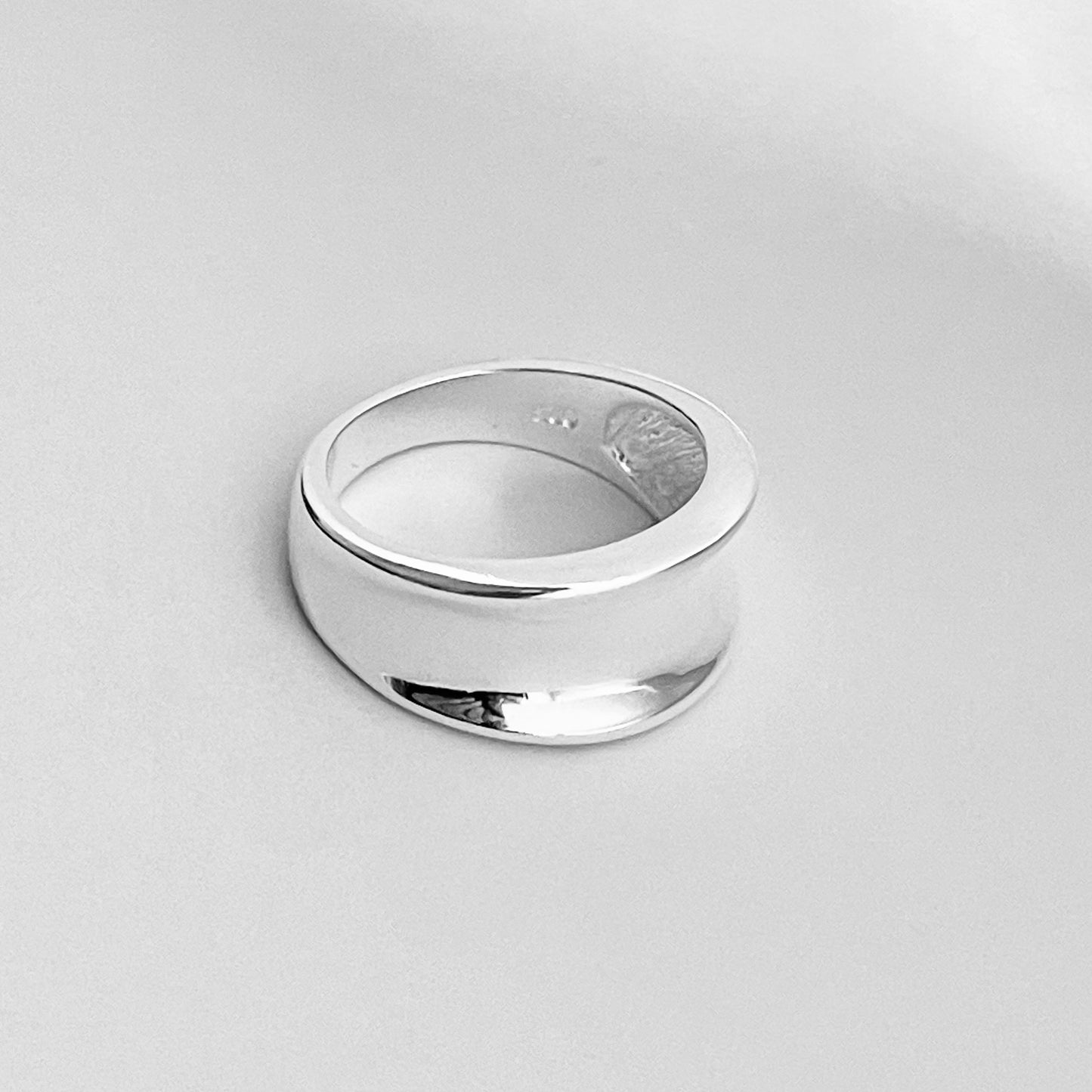 Sterling Silver Unisex Concave Ring, Silver Band, Silver Rings, Wedding Bands