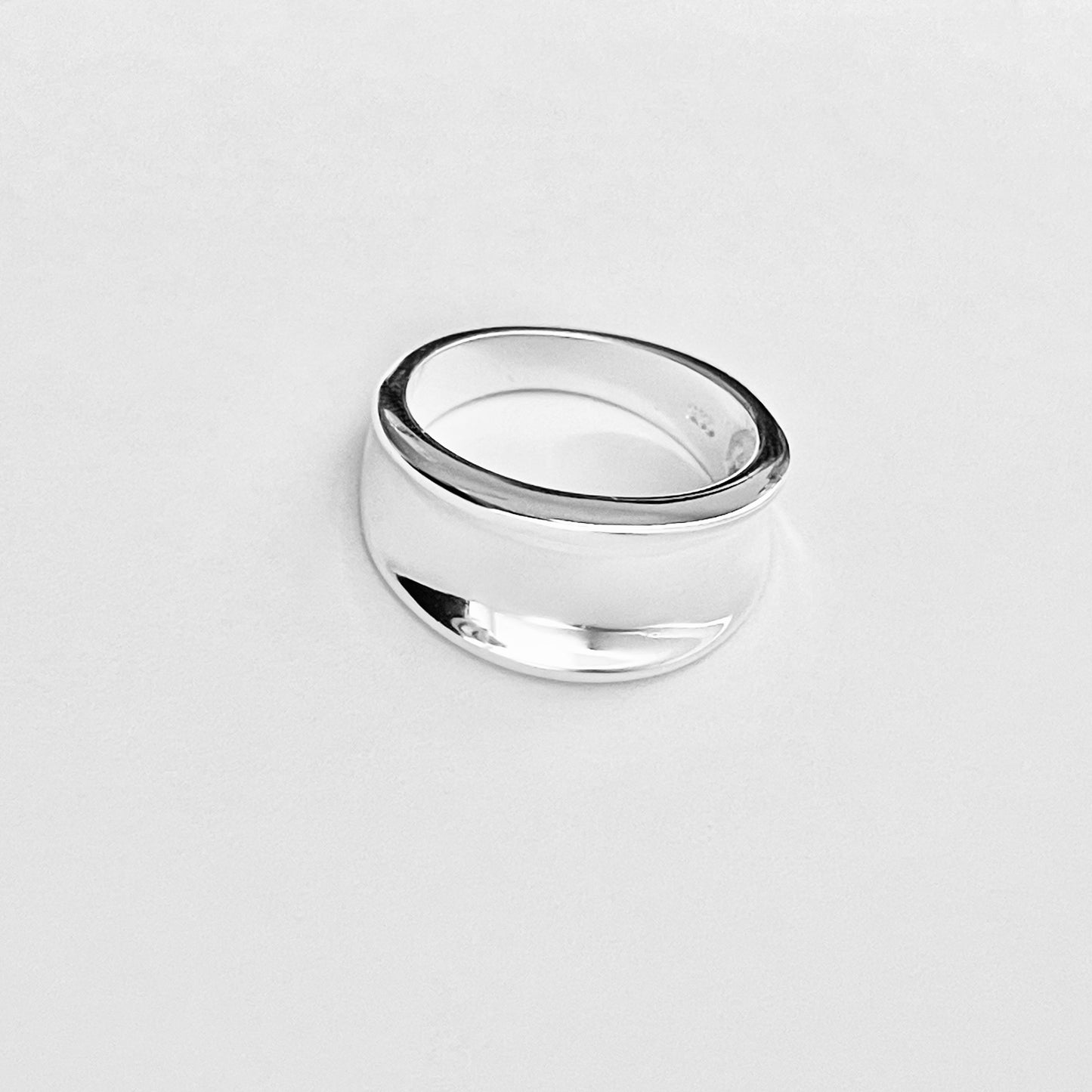 Sterling Silver Unisex Concave Ring, Silver Band, Silver Rings, Wedding Bands