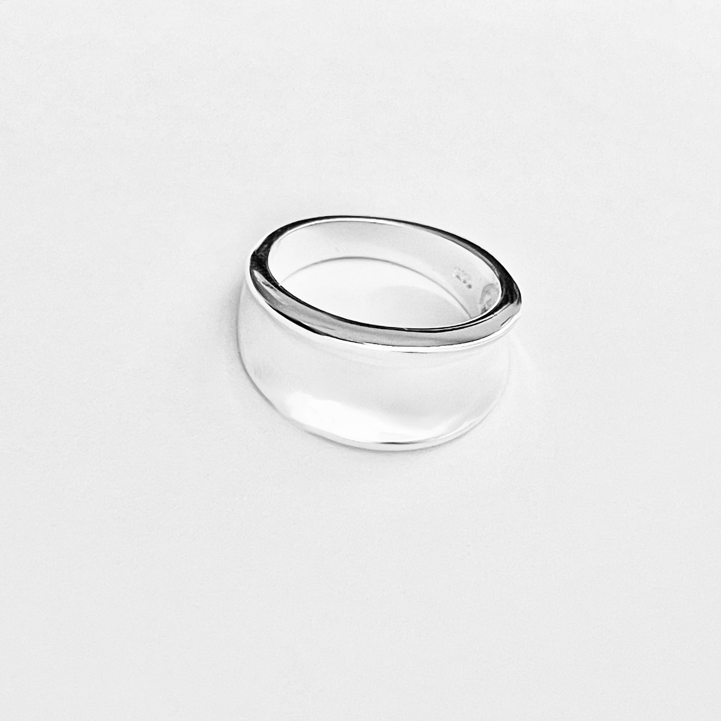 Sterling Silver High Polish Concave Ring, Unisex Wedding Band, Silver Rings
